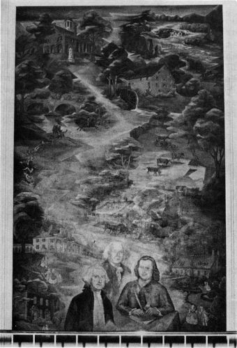 Mural at the Central Staircase, Fairfax County Courthouse. Painted in 1954 by Esther L. Stewart. Mural at the Central Staircase, Fairfax County Courthouse. Painted in 1954 by Esther L. Stewart.