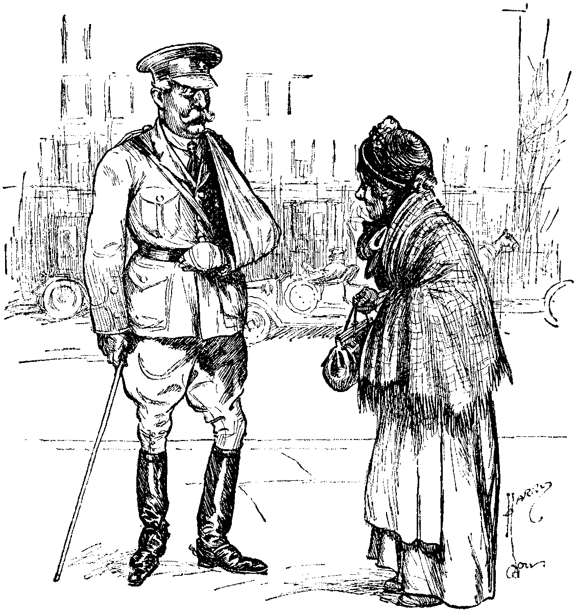 Old Lady (to wounded Officer)