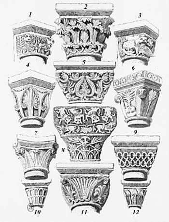Bocherville. Sculptured Capitals. Bocherville. Sculptured Capitals.