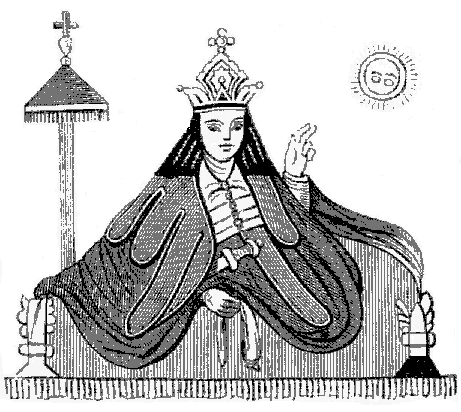 König Salomo (abessinische Malerei). Nach Harris. König Salomo (abessinische Malerei). Nach Harris.