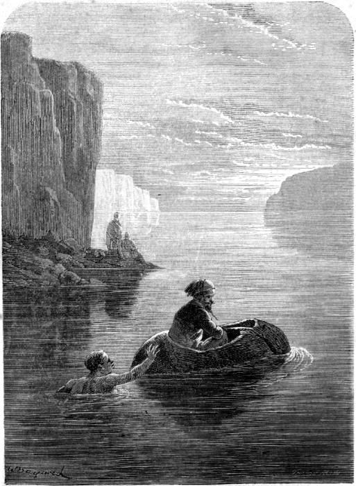 Lejean passirt in der Hokumada die Goanta. Zeichnung nach Lejean. Lejean passirt in der Hokumada die Goanta. Zeichnung nach Lejean.