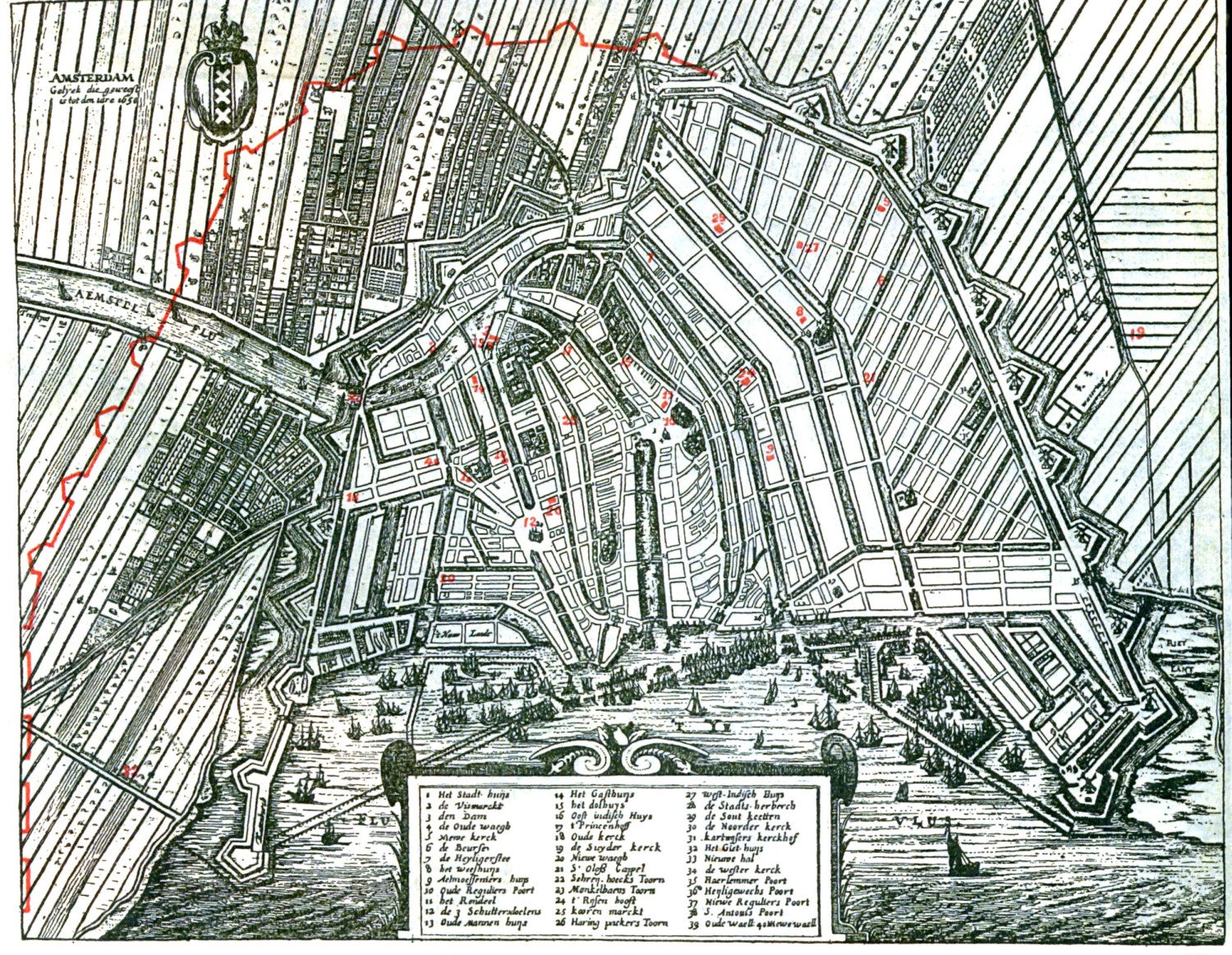 PLAN OF THE CITY OF AMSTERDAM ABOUT 1650 Plan of the City of Amsterdam about 1650