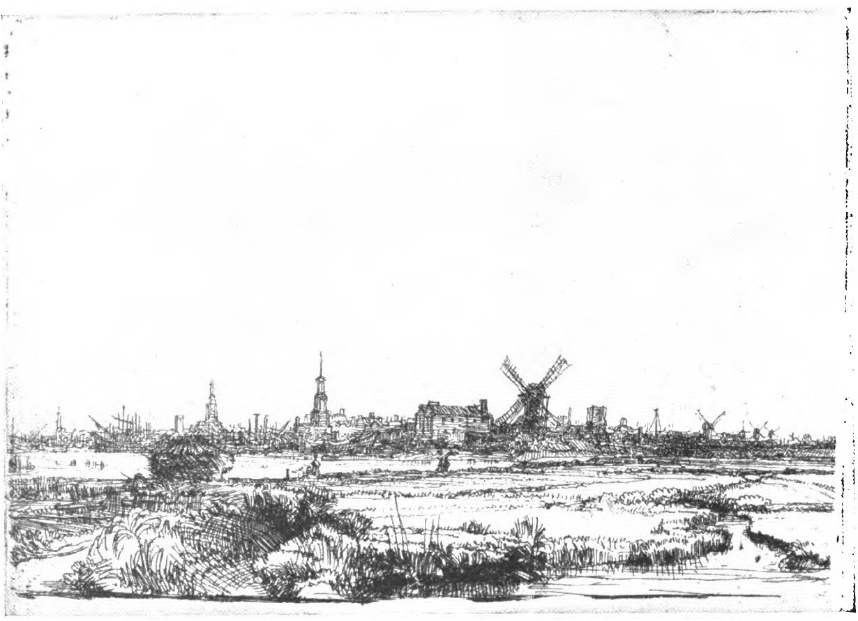 Plate 1. View of Amsterdam from the East. (reversed). After the etching by Rembrandt Plate 1. View of Amsterdam from the East.