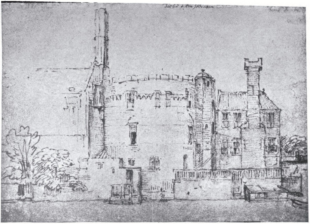 Plate 12. The Tower called “Swyght-Utrecht”, and the “Doelen” in Amsterdam (see plate 20). After the drawing by Rembrandt in the collection of Dr. C. Hofsteded de Groot, The Hague. Plate 12. The Tower called “Swyght-Utrecht”, and the “Doelen” in Amsterdam