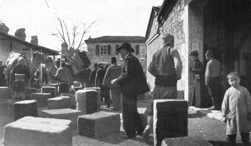 A CARAVAN WITH BALES OF RUGS HAD JUST ARRIVED. A CARAVAN WITH BALES OF RUGS HAD JUST ARRIVED.