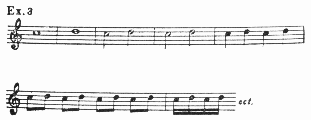 musical notation: Ex. 3 musical notation: Ex. 3