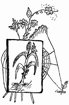 The Boy's Illustration. Fig. 32.—Spite the Spy Climbs a Weed to Reconnoitre. The Boy's Illustration. Fig. 32.—Spite the Spy Climbs a Weed to Reconnoitre.