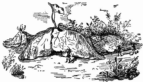 Fig. 37.—The Hospital Tent and Marquée of the Sanitary Corps. Fig. 37.—The Hospital Tent and Marquée of the Sanitary Corps.