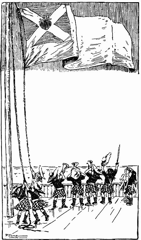 "Fig. 93.—Saluting the Colors." "Fig. 93.—Saluting the Colors."