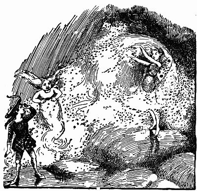 Fig. 142.—Fairy Dew at the Mouth of the Cave. Fig. 142.—Fairy Dew at the Mouth of the Cave.