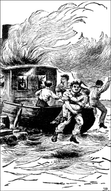 the engineer seized Walter by the waist and leaped overboard.