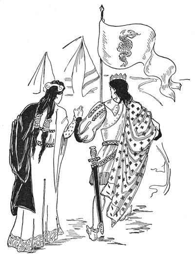 TO THE ROYAL CAMP WHERE ARTHUR CAME OUT TO GREET THEM. TO THE ROYAL CAMP WHERE ARTHUR CAME OUT TO GREET THEM.