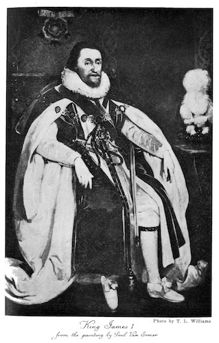 King James I from the painting by Paul Van Somer Illustration: King James I from the painting by Paul Van Somer