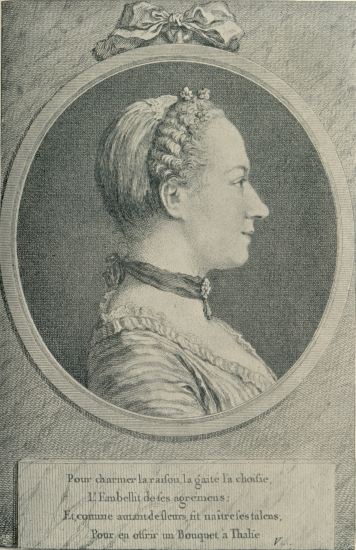 JUSTINE FAVART JUSTINE FAVART From an engraving by J. J. Flipart, after the drawing by Charles Nicolas Cochin fils