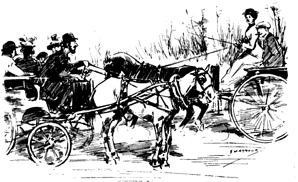 Two passing carriages