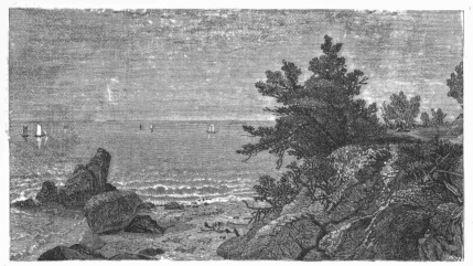 Noon by the Sea-shore: Beverly Beach. By J. F. Kensett.  Copyright, 1879, by Harper and Brothers. Noon by the Sea-shore: Beverly Beach. By J. F. Kensett.  Copyright, 1879, by Harper and Brothers.