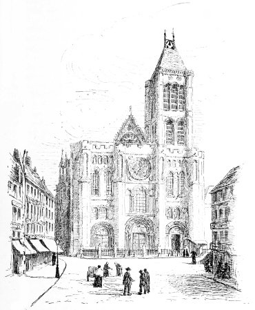 THE ABBEY CHURCH FROM THE GRANDE PLACE. THE ABBEY CHURCH FROM THE GRANDE PLACE.