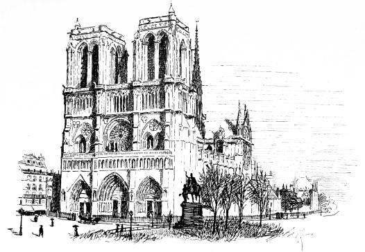NOTRE-DAME FROM THE PLACE DU PARVIS. NOTRE-DAME FROM THE PLACE DU PARVIS.