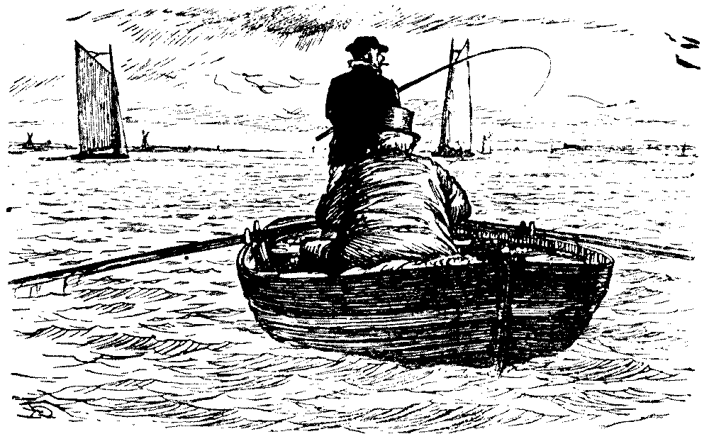 Two men in boat.
