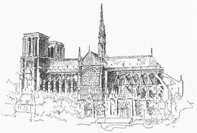 Notre Dame of Paris. View from the South Notre Dame of Paris. View from the South