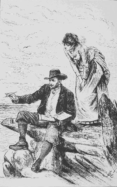 Watching curiously, for the first time in her life, the growth of a picture.