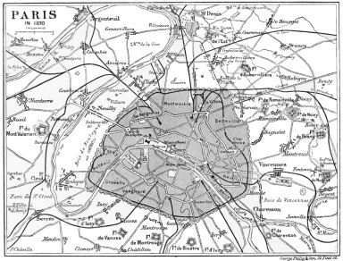 MAP OF THE FORTIFICATIONS AT THE SIEGE OF PARIS. MAP OF THE FORTIFICATIONS AT THE SIEGE OF PARIS.