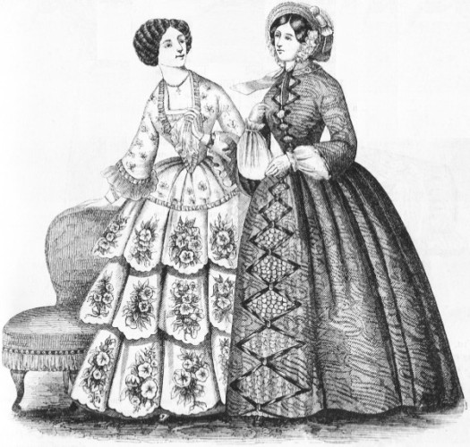 Figures 1 and 2. Costumes for Home and for the Promenade. Figures 1 and 2. Costumes for Home and for the Promenade.