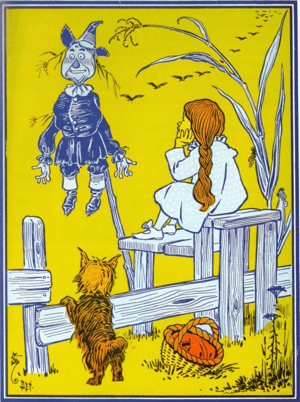 Dorothy gazed thoughtfully at the Scarecrow. Dorothy gazed thoughtfully at the Scarecrow.