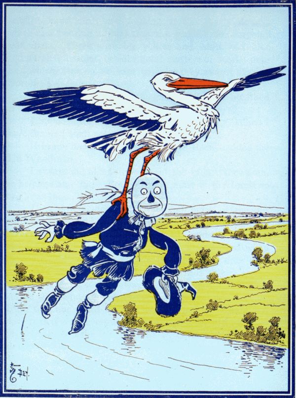 The Stork carried him up into the air. The Stork carried him up into the air.