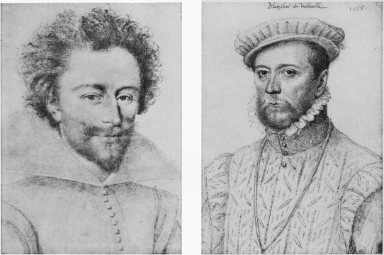 Plate LXXI.  HENRI DE GUISE.  Dumoustier.  Musée Condé.  MARECHAL DE VIELVILLE.  François Clouet. (Salting Collection).  British Museum.  To face page 246.