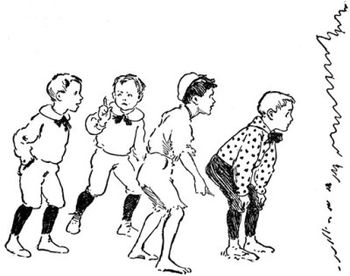 Watching from behind the north wall of the evergreen fort