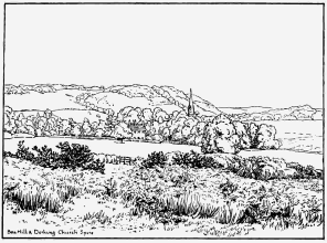 BOX HILL AND DORKING CHURCH SPIRE. BOX HILL AND DORKING CHURCH SPIRE.