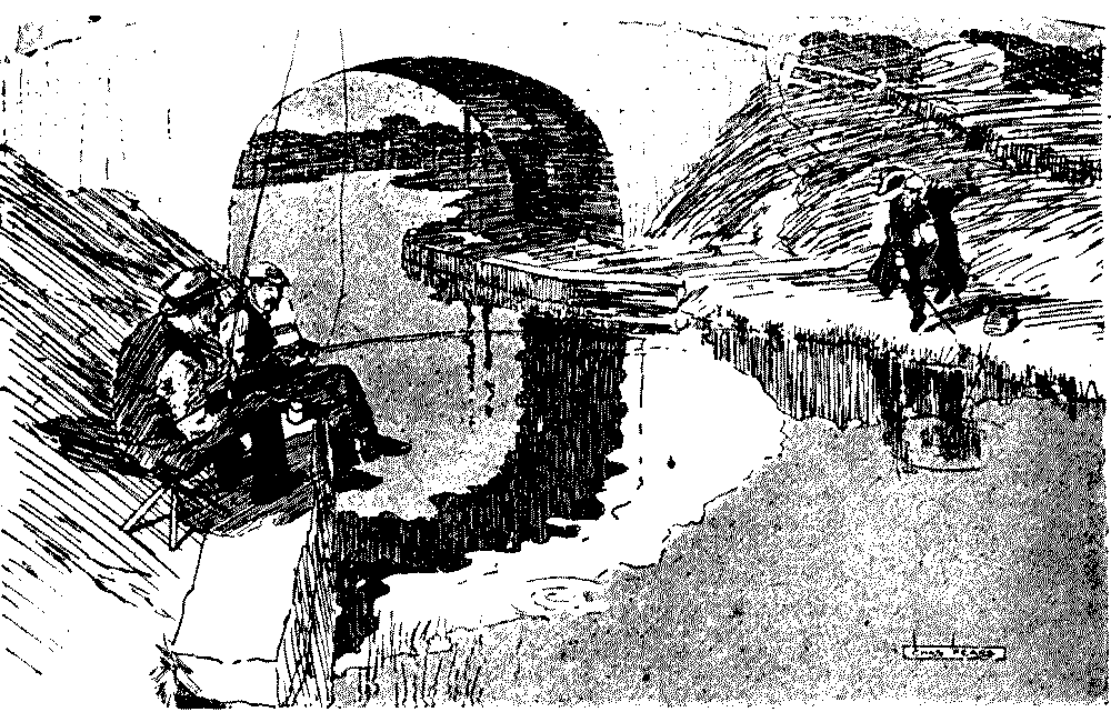 Fishermen observing  another.