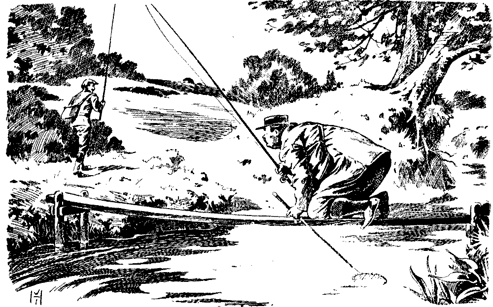 Man crawling across  a plank.