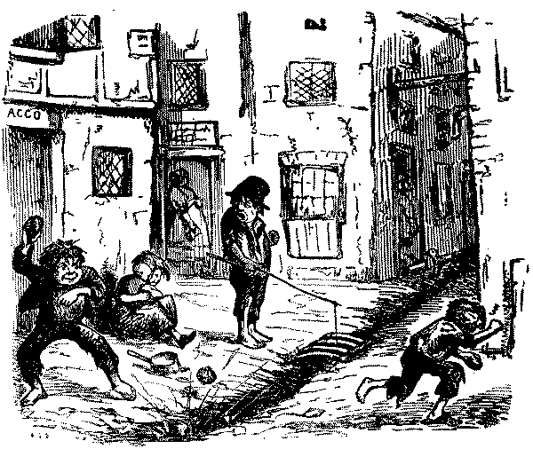 Boys playing in a stream near angler.