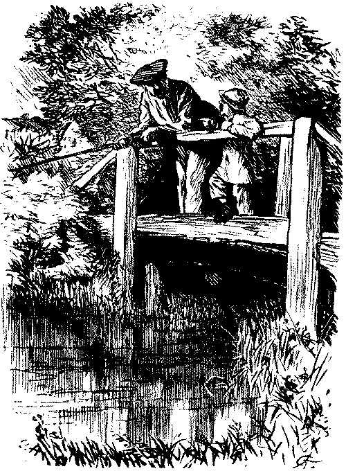 Boy speaking to man.