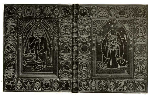 BOOKBINDING IN PURPLE LEVANT MOROCCO, WITH INLAY AND GOLD TOOLING. DESIGNED BY E. SPARKES EXECUTED BY J. GREEN (OXFORD UNIVERSITY PRESS)