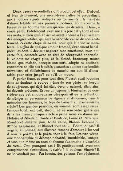 PAGE FROM A. DE MUSSET'S “LES NUITS” (JULES MEYNIAL, PARIS). PRINTED IN TYPE DESIGNED BY ADOLPHE GIRALDON CAST BY LA MAISON DEBERNY