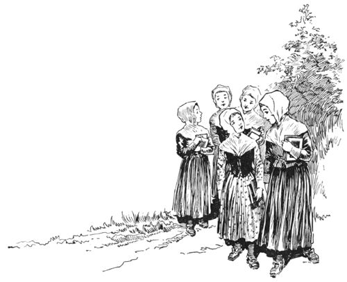 girls coming home from school