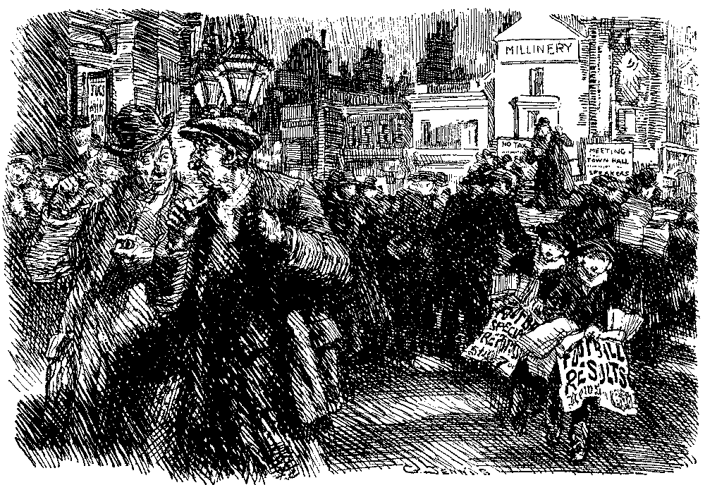 Scene at political meeting.