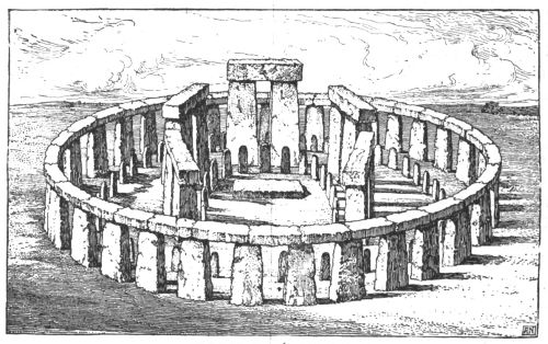 STONEHENGE (RESTORED) From the Model in the Blackmore Museum, Salisbury, after the Restoration by Dr. Stukeley