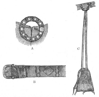 CLOAK-PIN (A), BUCKLE (B), AND POUCH (C) OF THE TWELFTH CENTURY