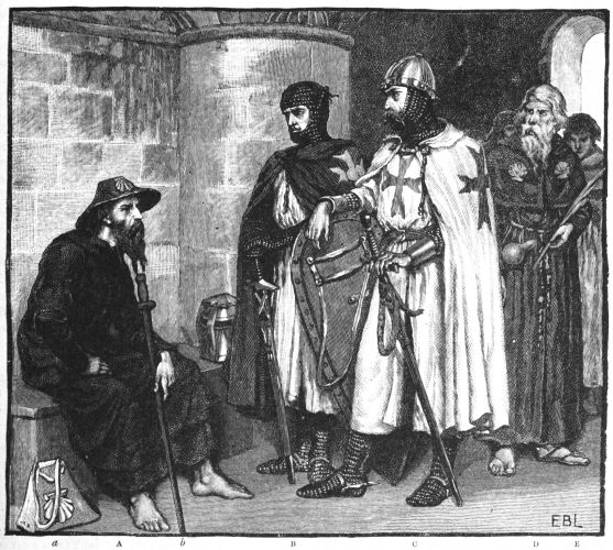 PILGRIM (A), HOSPITALLER (B), TEMPLAR KNIGHT (C), PALMER (D), AND CONVENTUAL TEMPLAR (E) See p. 151