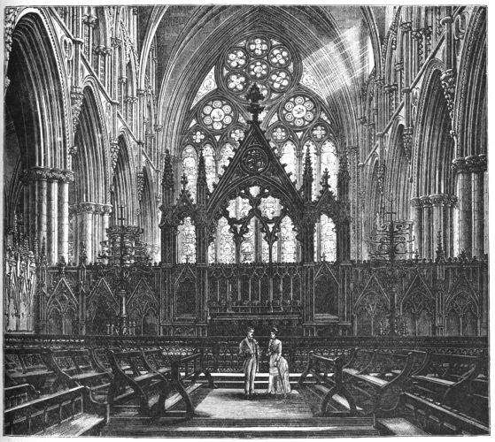THE CHOIR OF LINCOLN CATHEDRAL From a photograph by Frith and Co