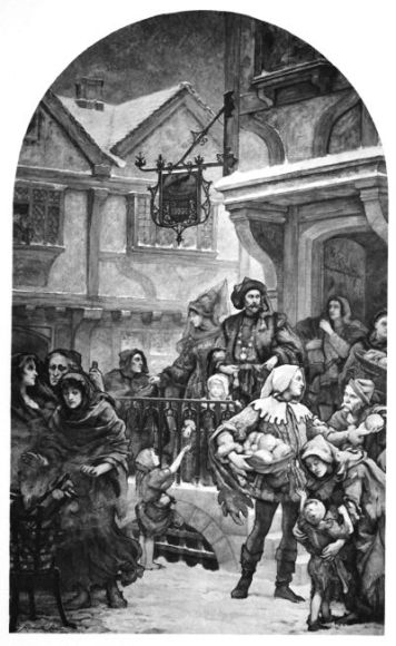 THE CHARITY OF WHITTINGTON From the wall painting by Henrietta Rae (Mrs. Normand) in the Royal Exchange