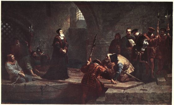 CRANMER AT TRAITORS' GATE. 1553. By F. GOODALL, R.A By permission, from the Painting in the Victoria and Albert Museum, South Kensington