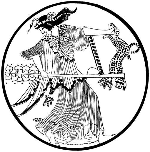 Fig. 36.—Vase-painting—Ionic Dress. Illustration: Vase-painting—Ionic Dress