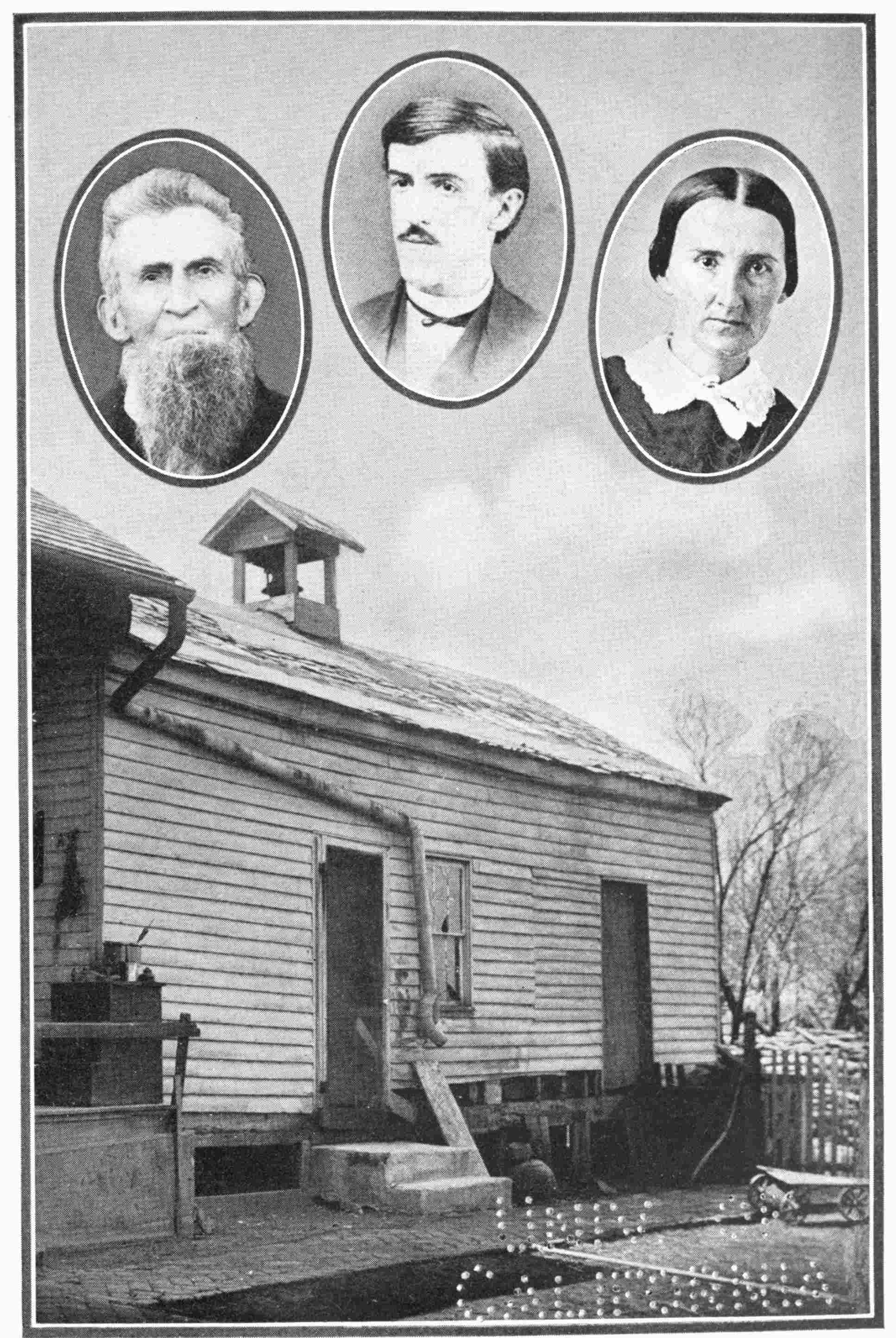 John W. Kern  Dr. Jacob H. Kern      Nancy Kern  At the University of Michigan  Kern’s Birthplace as It Appeared in 1908