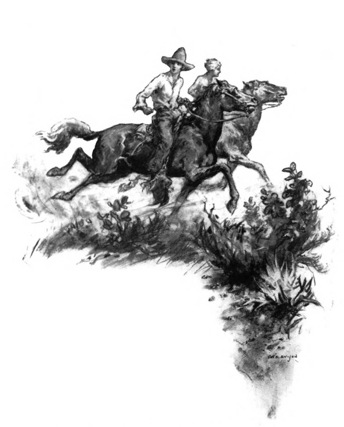 Two riders in the desert